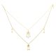 Layered Pearl Mirror Star Pendant Necklace Set for Women